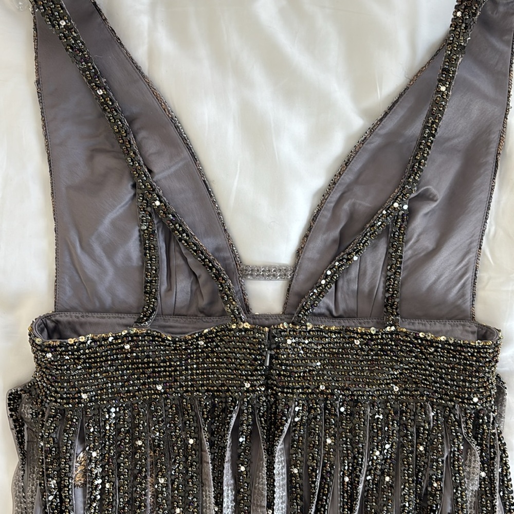 NWT Mandalay Beaded Fringe Cocktail Party Festival Dress new years eve dark age - Picture 12 of 16